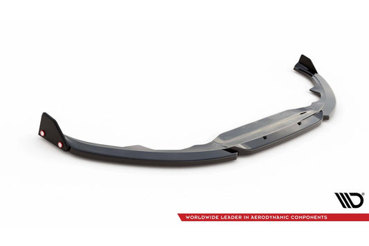 Spoiler Maxton Design versiunea 1 pentru bara fata a Toyota Yaris MK4 (2019+), negru mat