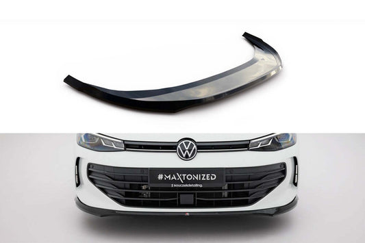 Spoiler Maxton Design versiunea 1 pentru bara fata a VW Passat B9 (dupa 2024), lac negru