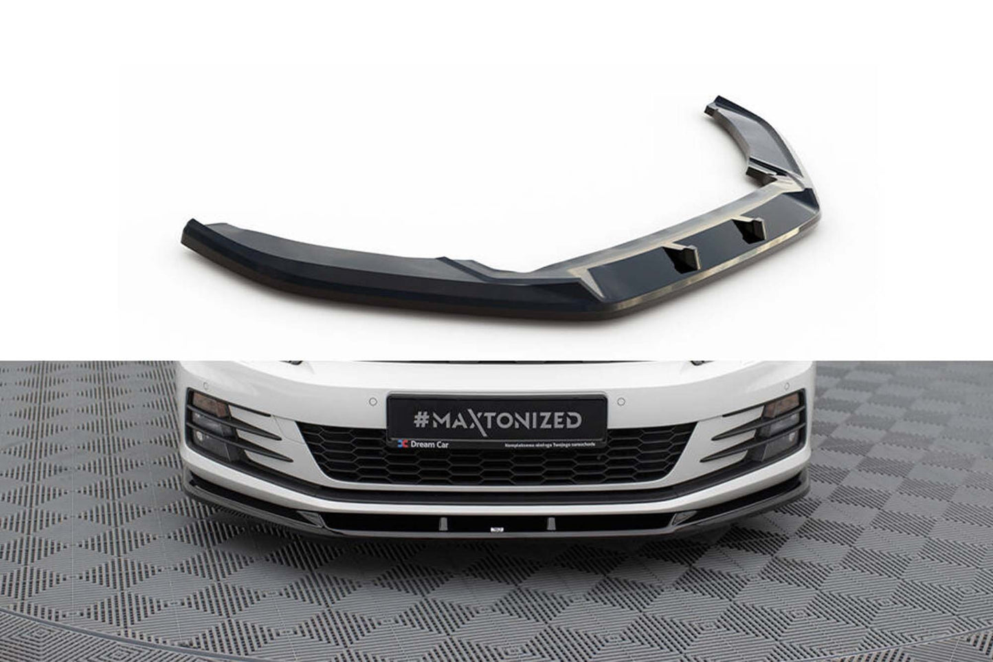 Spoiler bara fata Maxton Design versiunea 1 pentru Volkswagen Scirocco (2014-2017), lac negru