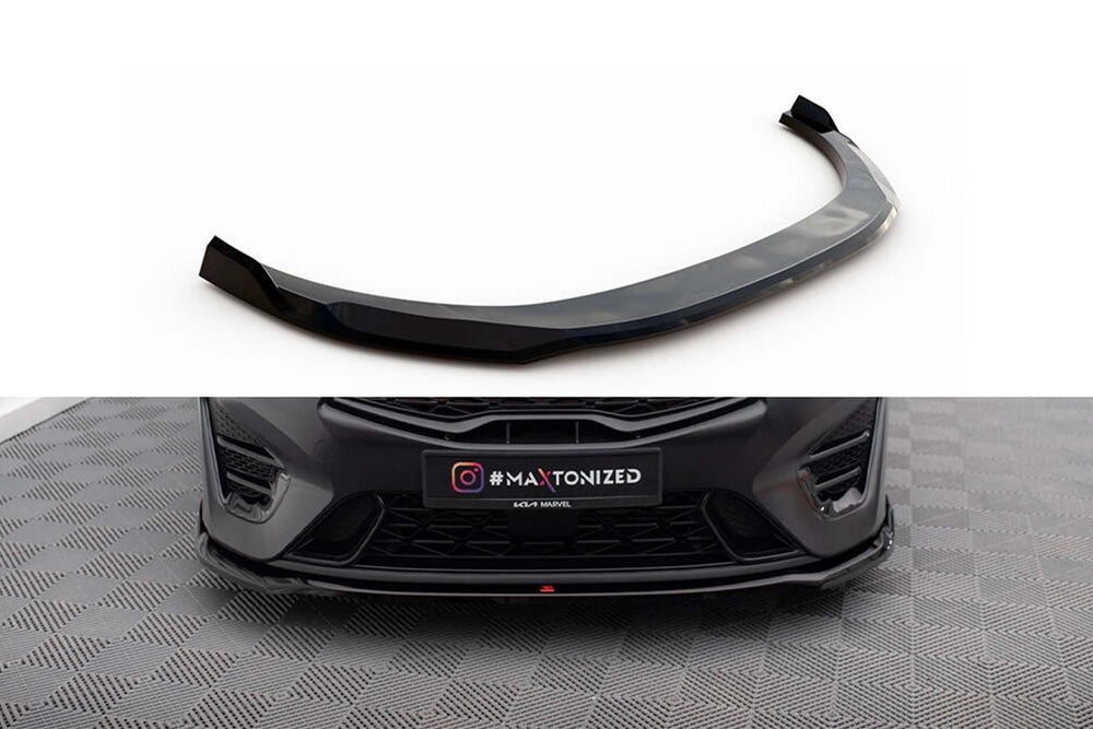 Spoiler Maxton Design versiunea 1 pentru bara fata GT a Kia Proceed, Ceed (2022+), negru lac