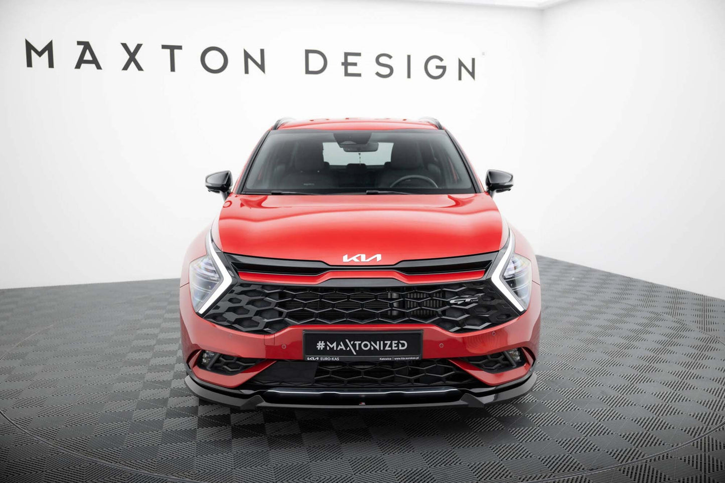 Spoiler Maxton Design versiunea 1 pentru bara față GT-Line Kia Sportage (2021+), negru lucios