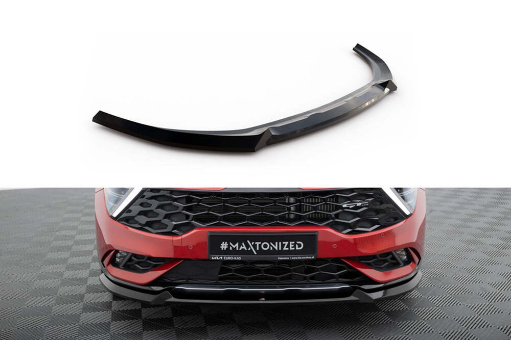 Spoiler Maxton Design versiunea 1 pentru bara față GT-Line Kia Sportage (2021+), negru lucios