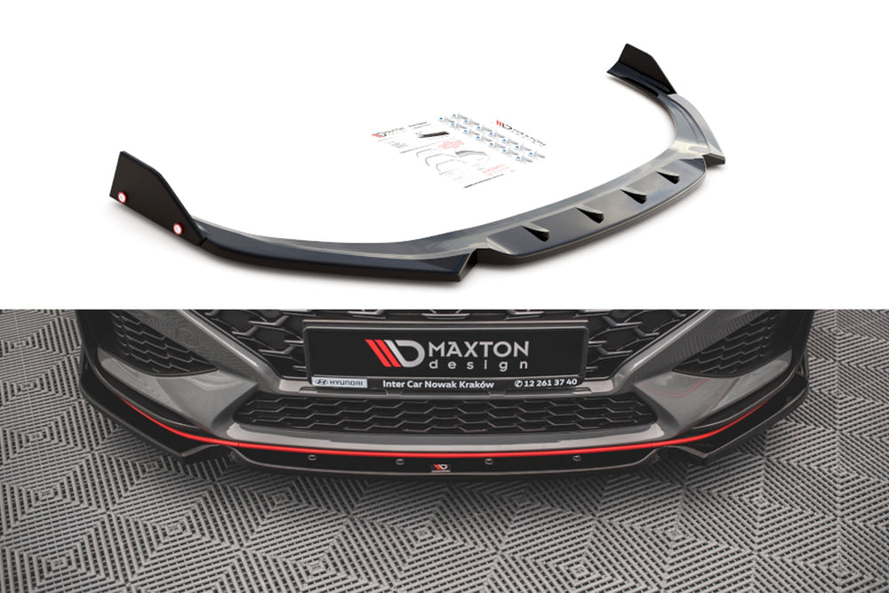 Splitter Maxton Design versiunea 1 pentru bara fata N-Line a Hyundai i30 hatchback, station wagon (2020-), culoare carbon