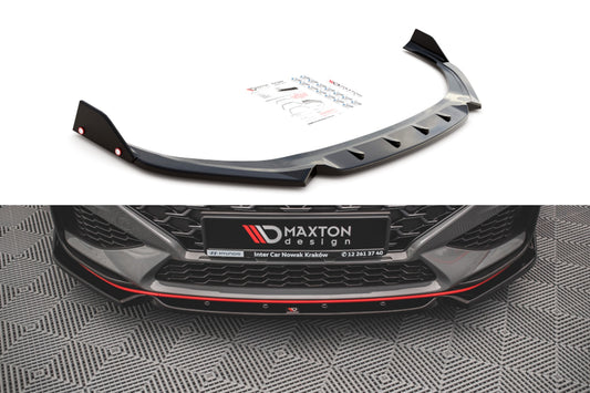 Splitter Maxton Design versiunea 1 pentru bara fata N-Line a Hyundai i30 hatchback, station wagon (2020-), culoare carbon