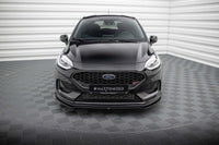 Spoiler Maxton Design versiunea 1 pentru bara faţă ST a Ford Fiesta (după 2021), negru lacuit