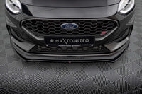 Spoiler Maxton Design versiunea 1 pentru bara faţă ST a Ford Fiesta (după 2021), negru lacuit