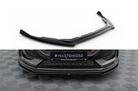 Spoiler Maxton Design versiunea 1 pentru bara faţă ST a Ford Fiesta (după 2021), negru lacuit