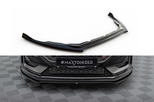 Spoiler Maxton Design versiunea 1 pentru bara faţă ST a Ford Fiesta (după 2021), negru lacuit