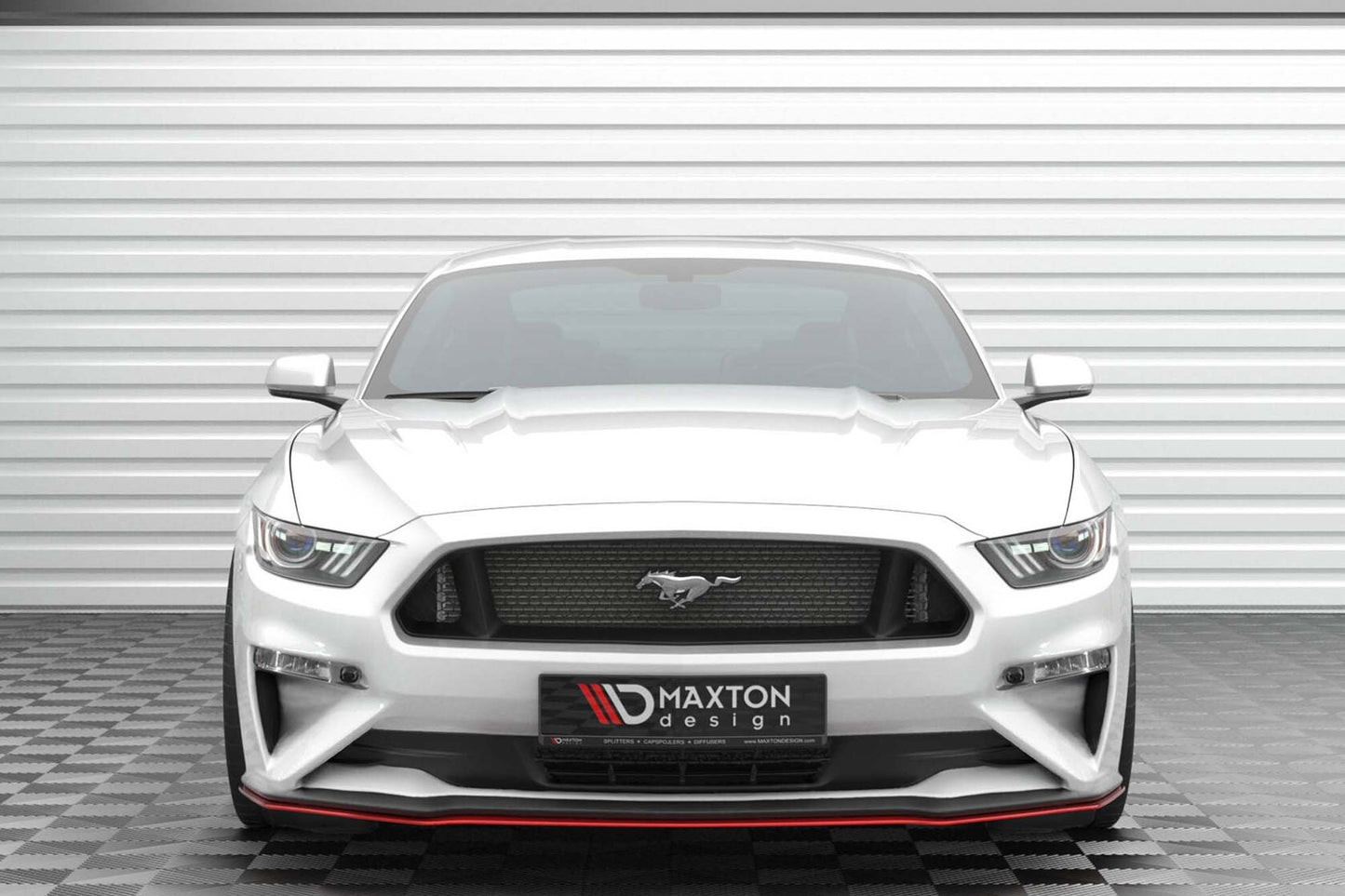 Maxton Design spoiler bara fata versiunea 2 pentru Ford Mustang (2017-2023), negru lucios
