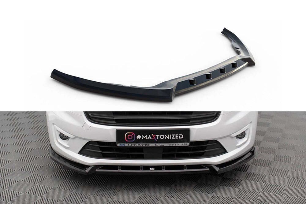 Maxton Design splitter versiunea 2 pentru bara fata Ford Transit Connect (2017-2023), negru lucios