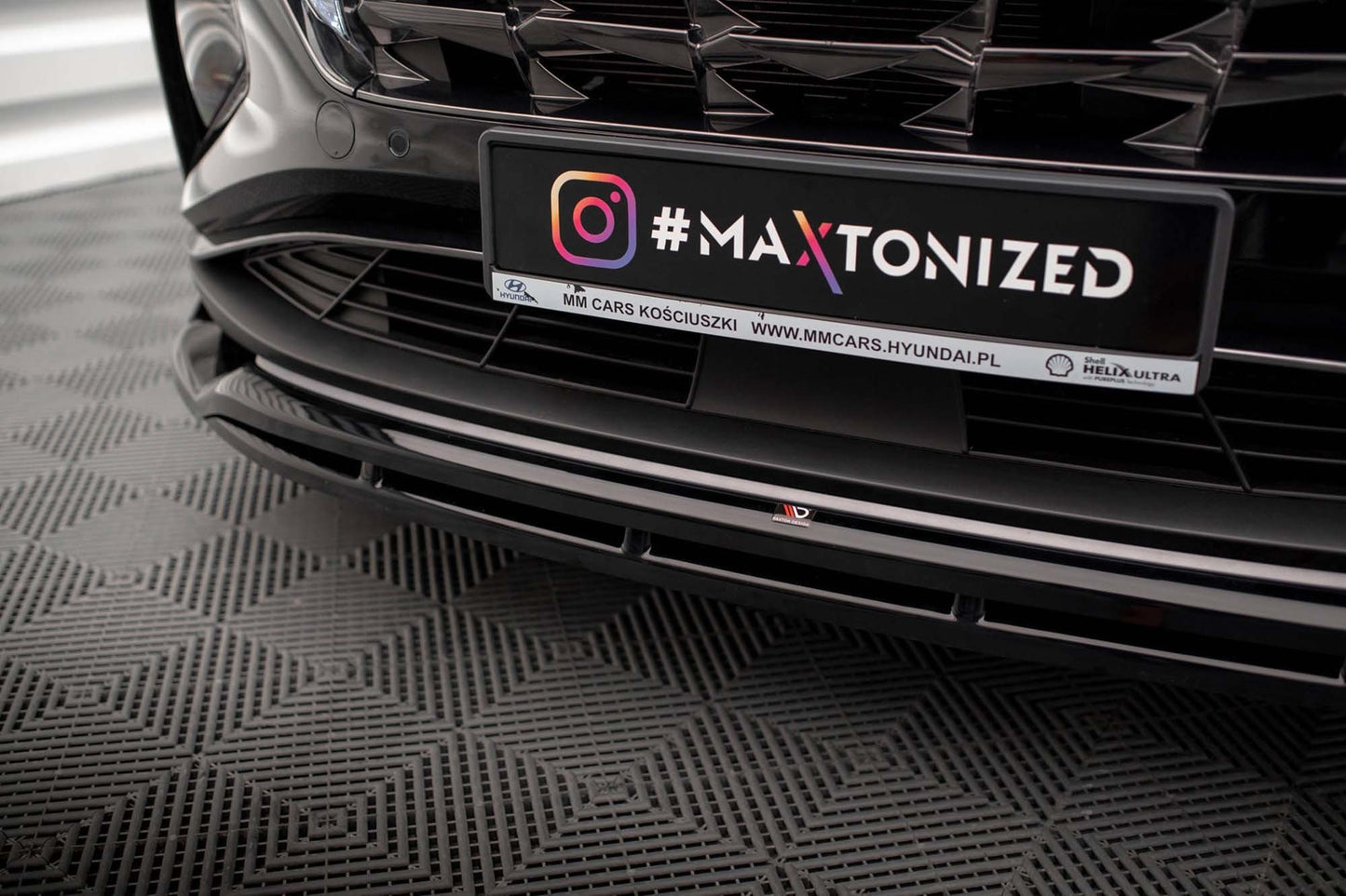 Splitter Maxton Design versiunea 2 pentru bara fata a Hyundai Tucson MK4 (2020-), culoare carbon