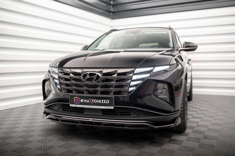 Splitter Maxton Design versiunea 2 pentru bara fata a Hyundai Tucson MK4 (2020-), culoare carbon