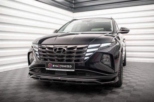 Splitter Maxton Design versiunea 2 pentru bara fata a Hyundai Tucson MK4 (2020-), culoare carbon