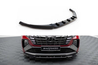 Splitter Maxton Design versiunea 2 pentru bara fata a Hyundai Tucson N-Line (2020-), negru lac