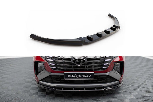 Splitter Maxton Design versiunea 2 pentru bara fata a Hyundai Tucson N-Line (2020-), negru lac