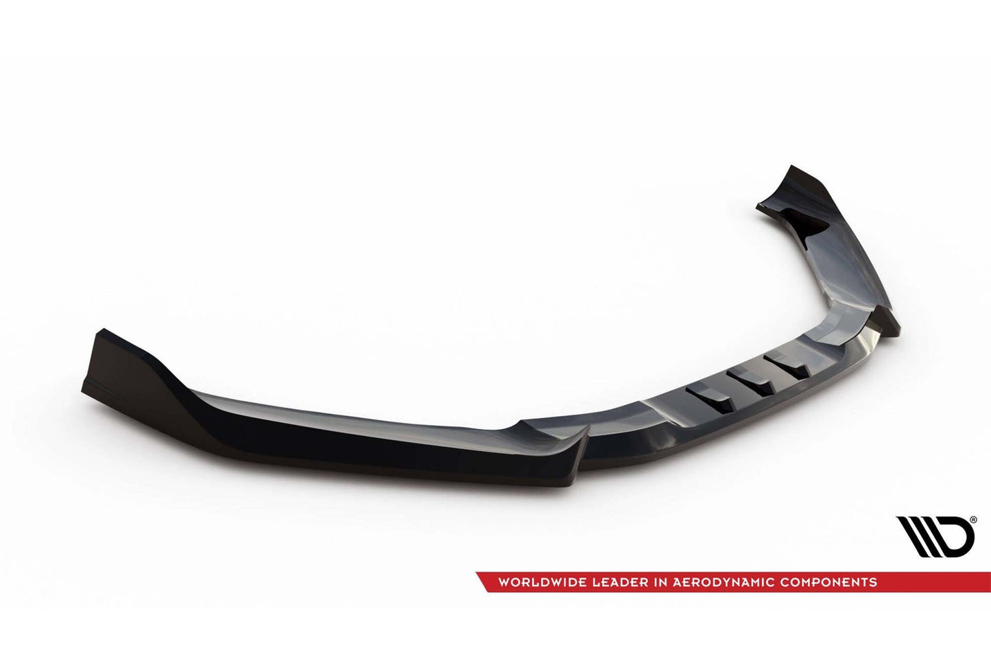 Splitter Maxton Design versiunea 2 pentru bara fata a Hyundai Veloster N (2018-2022), negru lac
