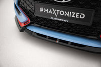 Splitter Maxton Design versiunea 2 pentru bara fata a Hyundai Veloster N (2018-2022), negru lac