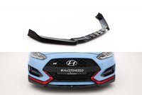 Splitter Maxton Design versiunea 2 pentru bara fata a Hyundai Veloster N (2018-2022), negru lac