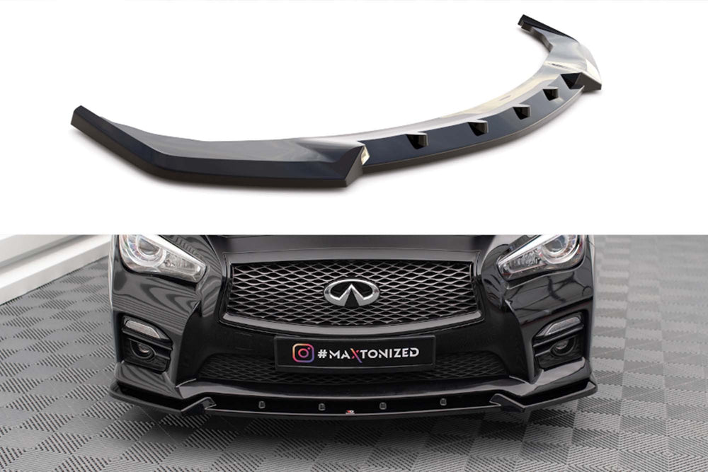 Maxton Design versiunea 2 spoiler bara fata pentru Infiniti Q50 S Mk1 (2013-2016), lac negru