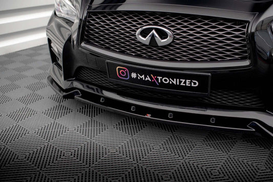 Maxton Design versiunea 2 spoiler bara fata pentru Infiniti Q50 S Mk1 (2013-2016), culoare carbon
