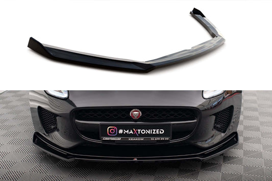 Spoiler Maxton Design versiunea 2 pentru bara fata a Jaguar F-Type Mk1 (2016-2020), lac negru