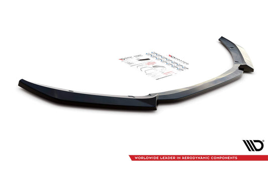 Spoiler Maxton Design versiunea 2 pentru bara fata a Jaguar XF R-Sport (2015-2020), negru lacuit