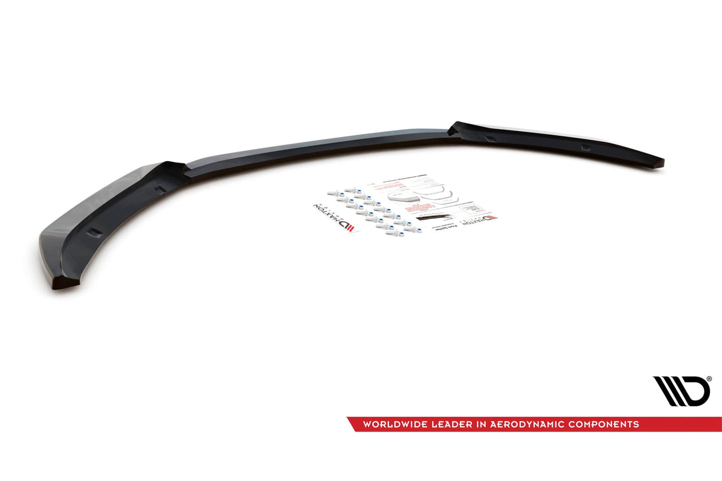 Spoiler Maxton Design versiunea 2 pentru bara fata a Jaguar XF R-Sport (2015-2020), negru lacuit