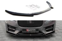 Spoiler Maxton Design versiunea 2 pentru bara fata a Jaguar XF R-Sport (2015-2020), negru lacuit