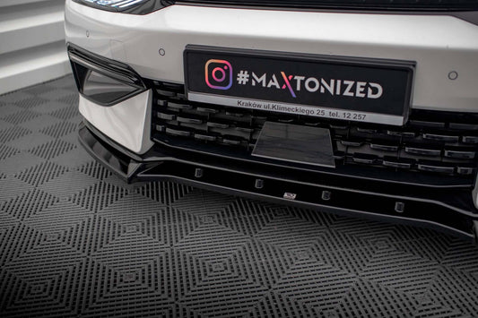 Maxton Design versiune 2 spoiler bara fata pentru Kia EV6 GT-Line MK1 (2021+), negru lac