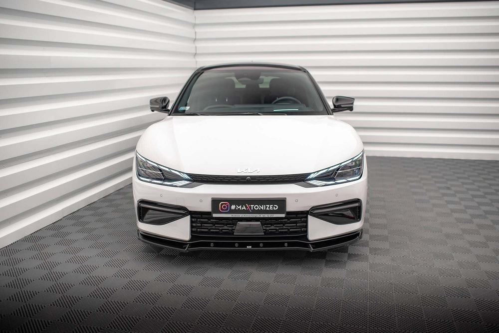 Maxton Design spoiler bară față versiunea 2 pentru Kia EV6 GT-Line MK1 (2021+), negru lucios