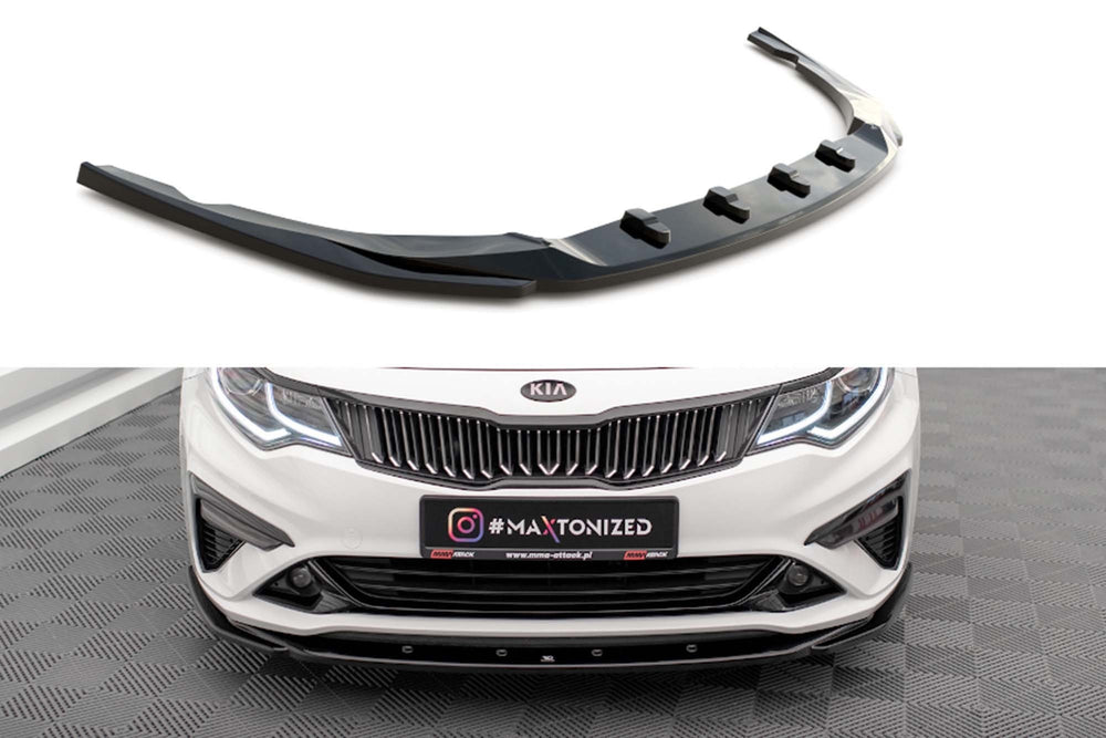 Maxton Design spoiler bară față versiunea 2 pentru Kia Optima Mk4 (2018-2020), negru lucios