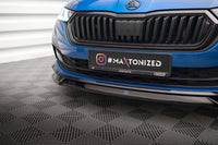 Spoiler Maxton Design versiunea 2 pentru bara fata a Skoda Octavia Sportline (dupa 2019), lac negru
