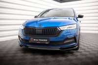 Spoiler Maxton Design versiunea 2 pentru bara fata a Skoda Octavia Sportline (dupa 2019), lac negru