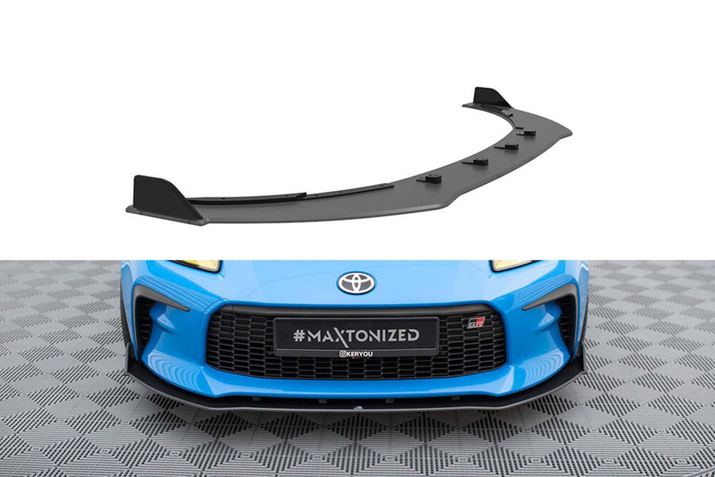 Spoiler pentru bara față Maxton Design versiunea 2 pentru Toyota GR86 (după 2021), negru mat