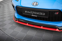 Maxton Design Front Splitter V2 for Toyota GR86 (2021 onwards), gloss black/red