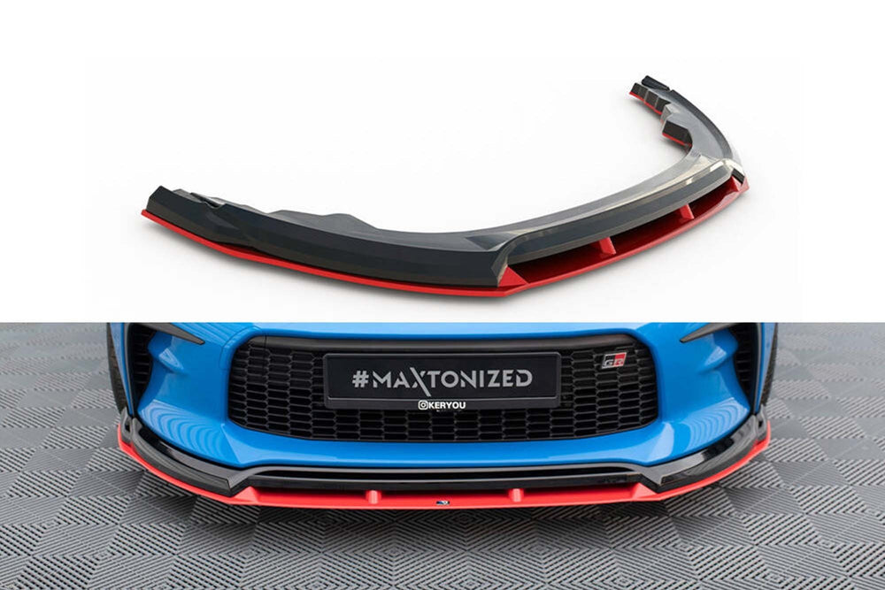 Maxton Design Front Splitter V2 for Toyota GR86 (2021 onwards), gloss black/red
