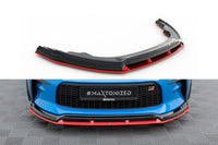Maxton Design Front Splitter V2 for Toyota GR86 (2021 onwards), gloss black/red