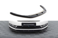 Spoiler Maxton Design versiunea 2 pentru bara fata a Volkswagen Passat B7 sedan, station wagon (2010-2014), lac negru