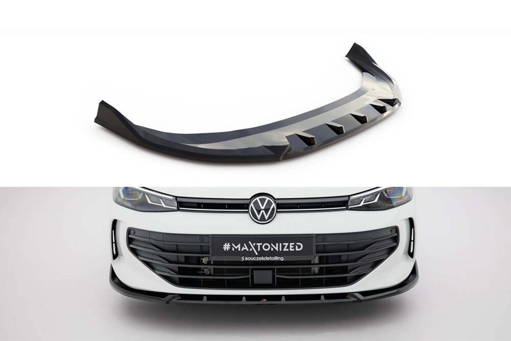 Spoiler Maxton Design versiunea 2 pentru bara fata a VW Passat B9 (dupa 2024), lac negru