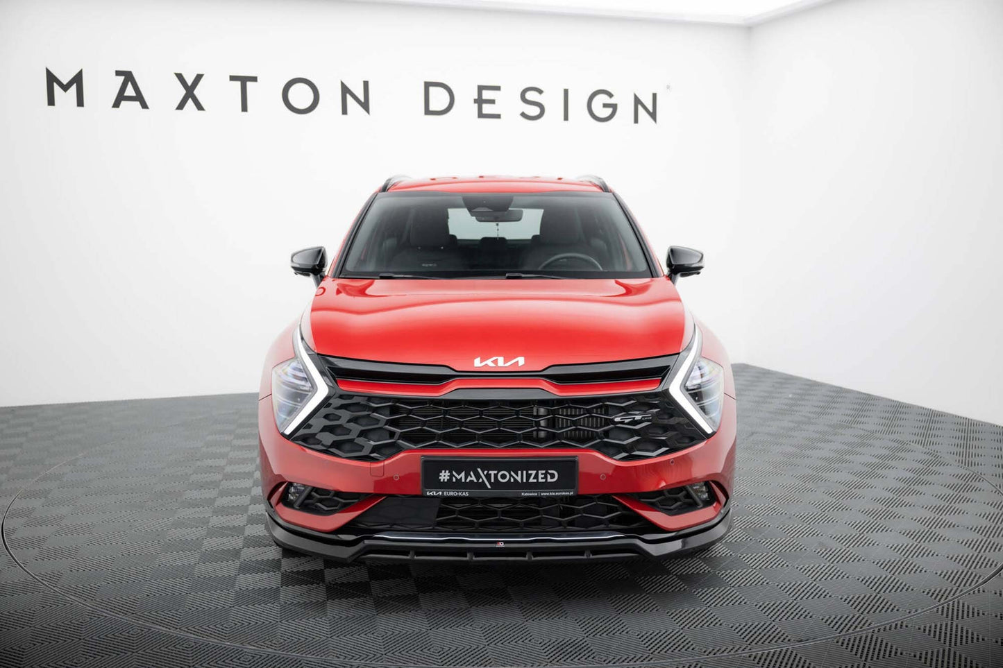 Maxton Design eleron bara față, versiunea 2, pentru Kia Sportage GT-Line (2021+), negru lucios