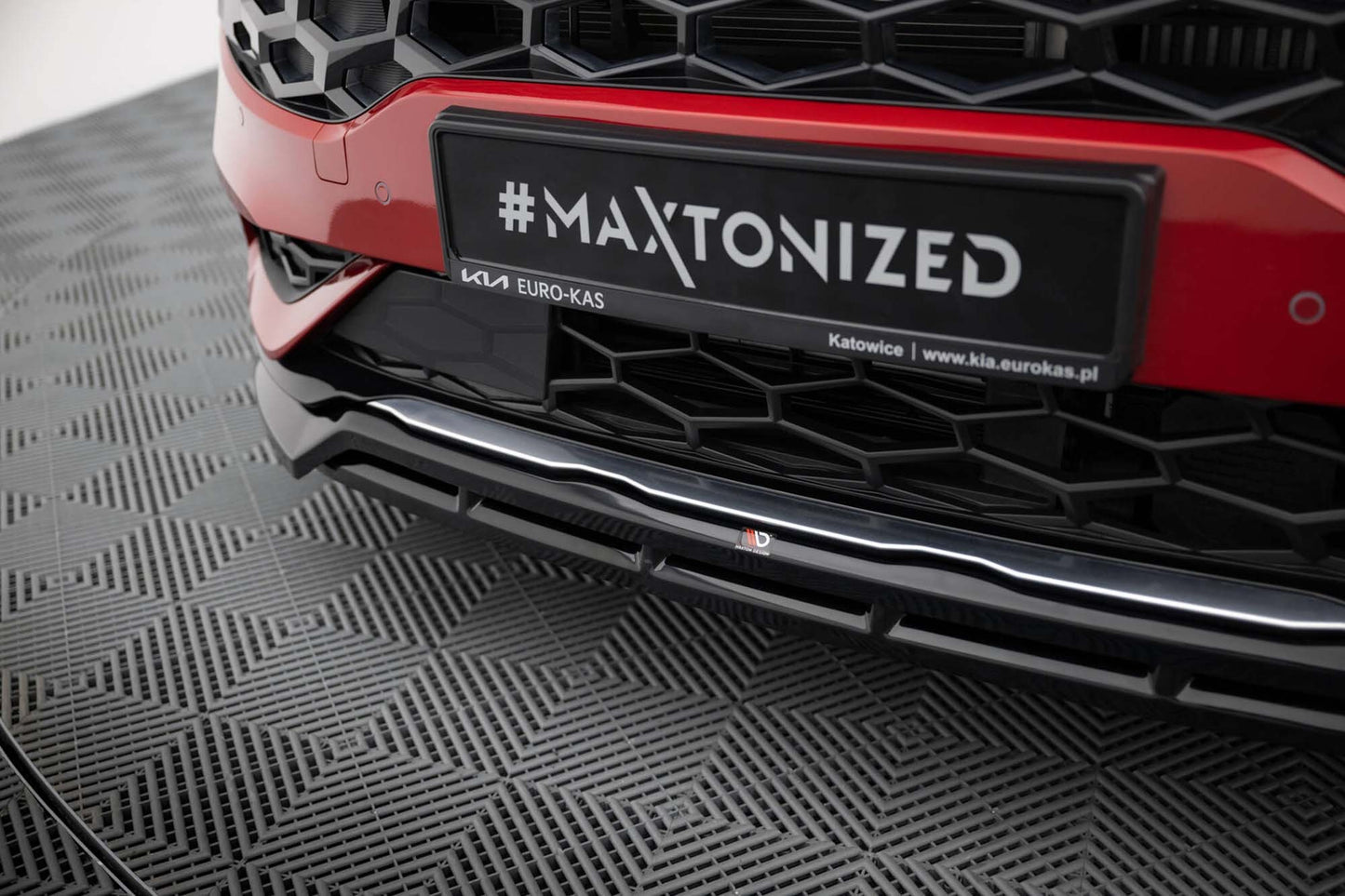 Maxton Design eleron bara față, versiunea 2, pentru Kia Sportage GT-Line (2021+), negru lucios