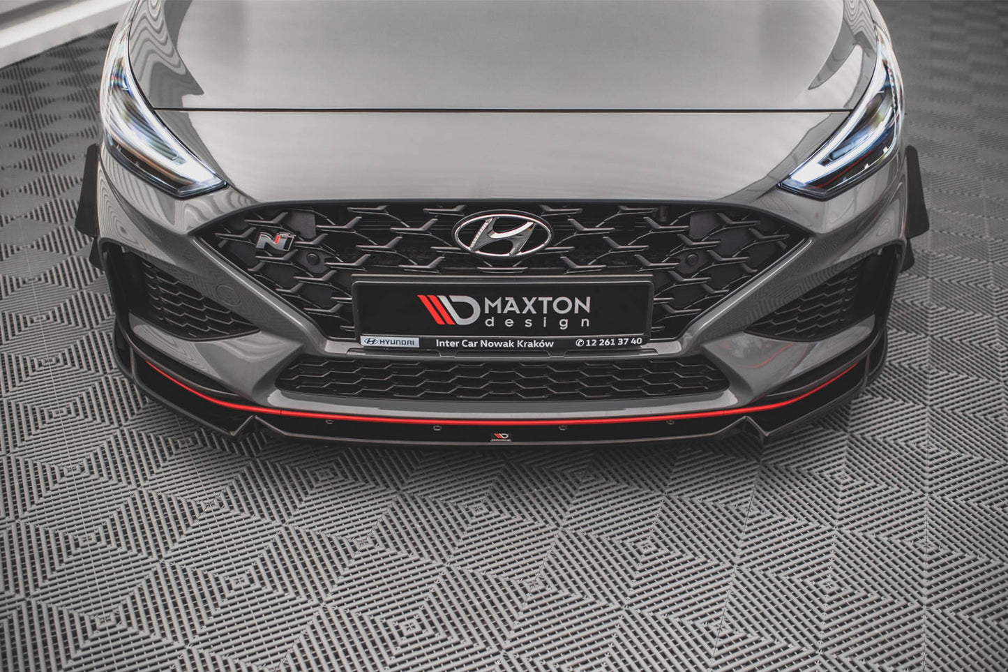 Splitter Maxton Design versiunea 2 pentru bara fata N-Line a Hyundai i30 hatchback, station wagon (2020-), culoare carbon