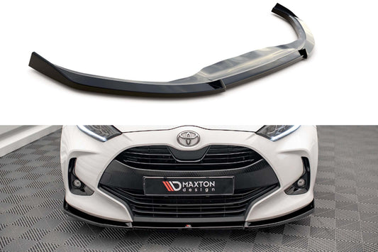 Spoiler Maxton Design versiunea 3 pentru bara fata a Toyota Yaris MK4 (2019+), negru lac