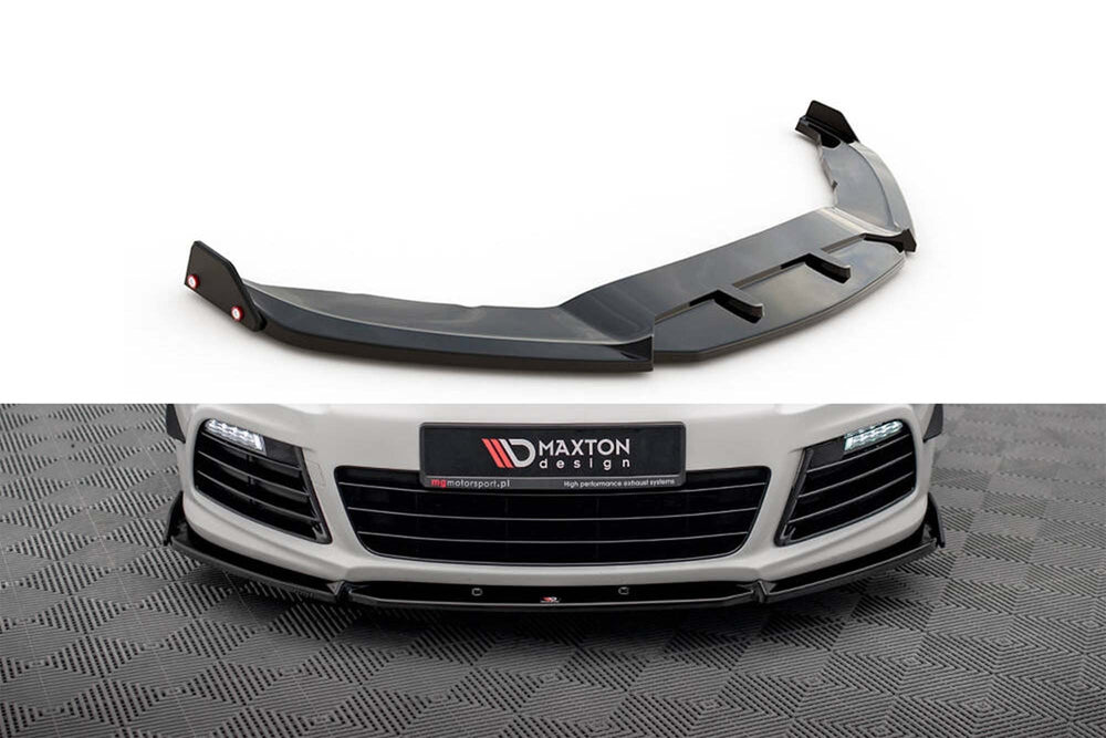 Spoiler bara fata Maxton Design versiunea 3 pentru Volkswagen Scirocco R (2008-2014), lac negru