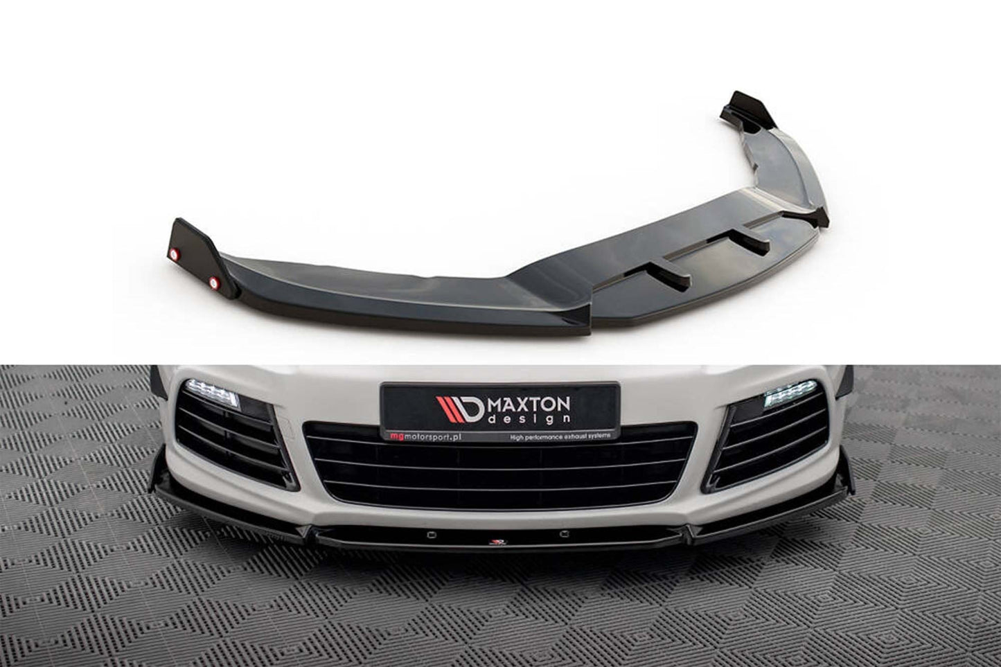 Spoiler bara fata Maxton Design versiunea 3 pentru Volkswagen Scirocco R (2008-2014), lac negru