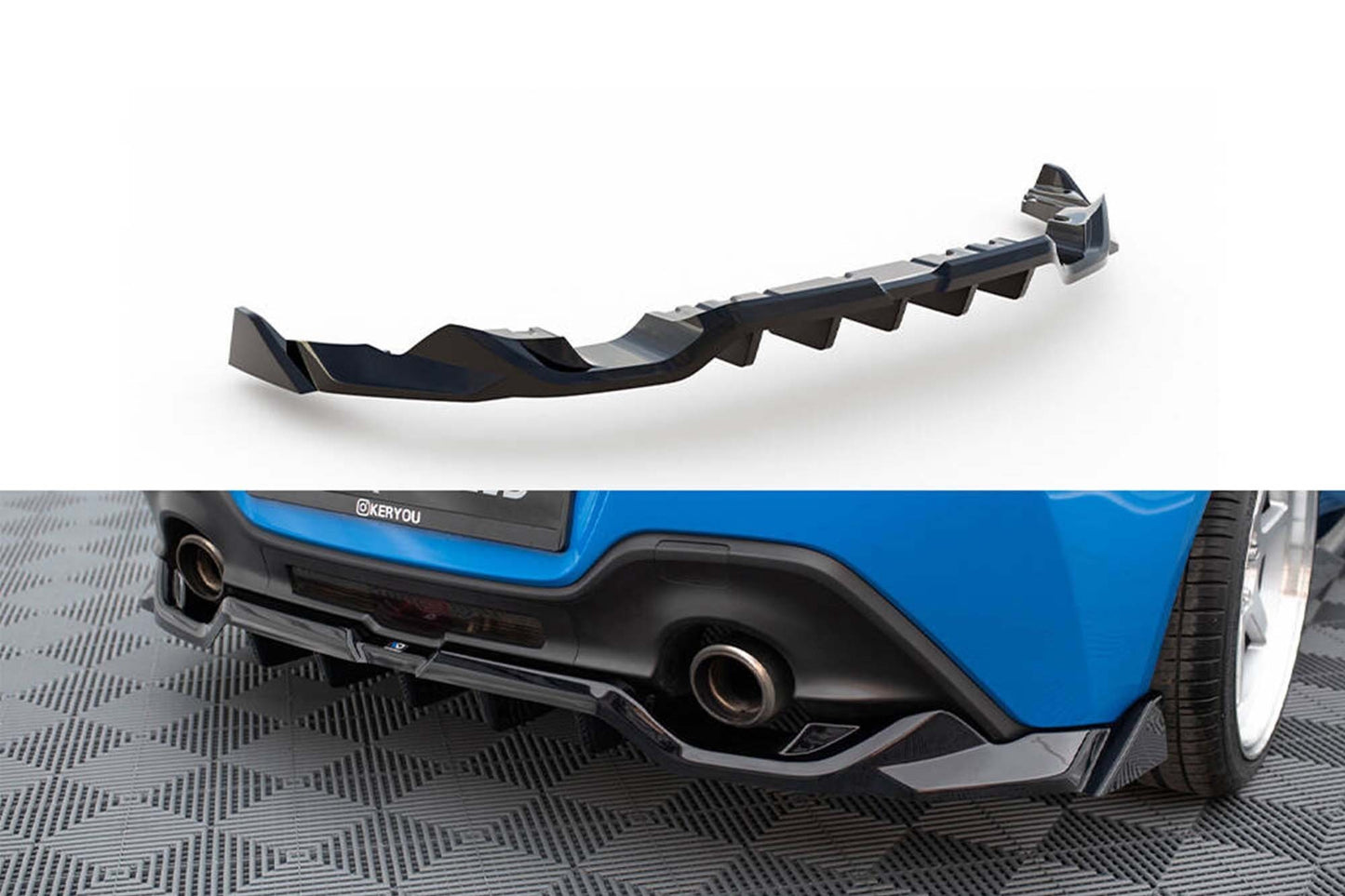 Spoiler Maxton Design versiunea 3 pentru bara spate Toyota GR86 (după 2021), negru lucios