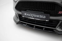Splitter Maxton Design versiunea 6 pentru bara fata ST a Ford Focus (2015-2018), negru lucios
