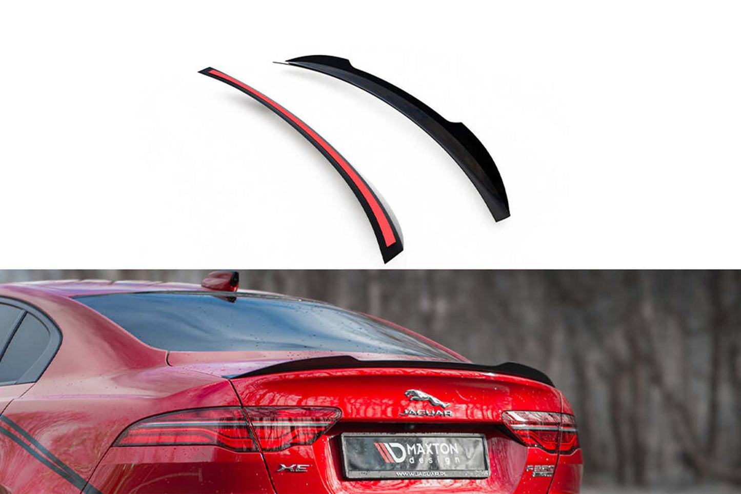 Maxton Design spoiler portbagaj pentru Jaguar XE R-Dynamic X760 (dupa 2019), lac negru
