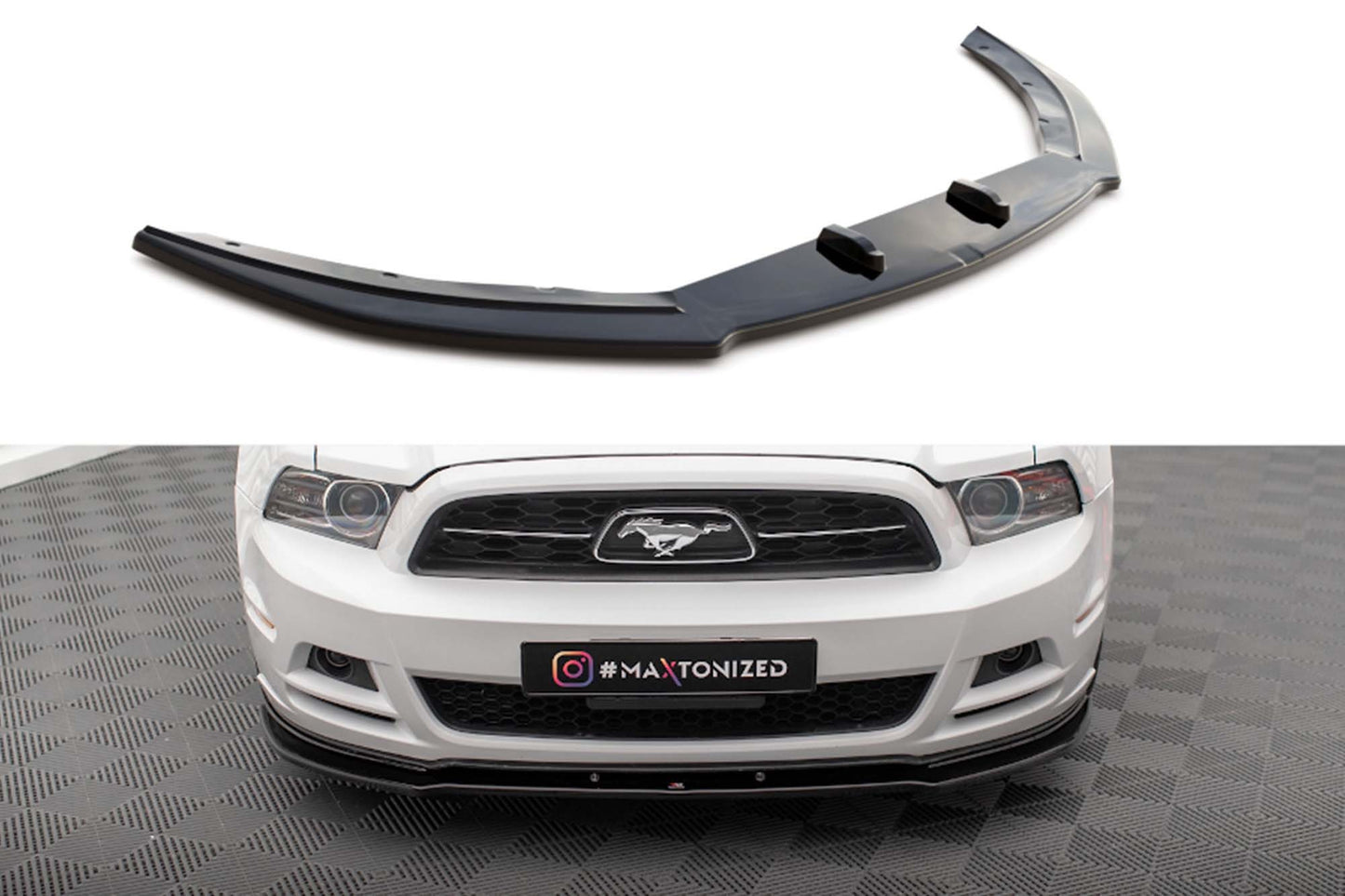 Splitter bara fata Maxton Design pentru Ford Mustang Mk5 (2009-2014), negru lucios