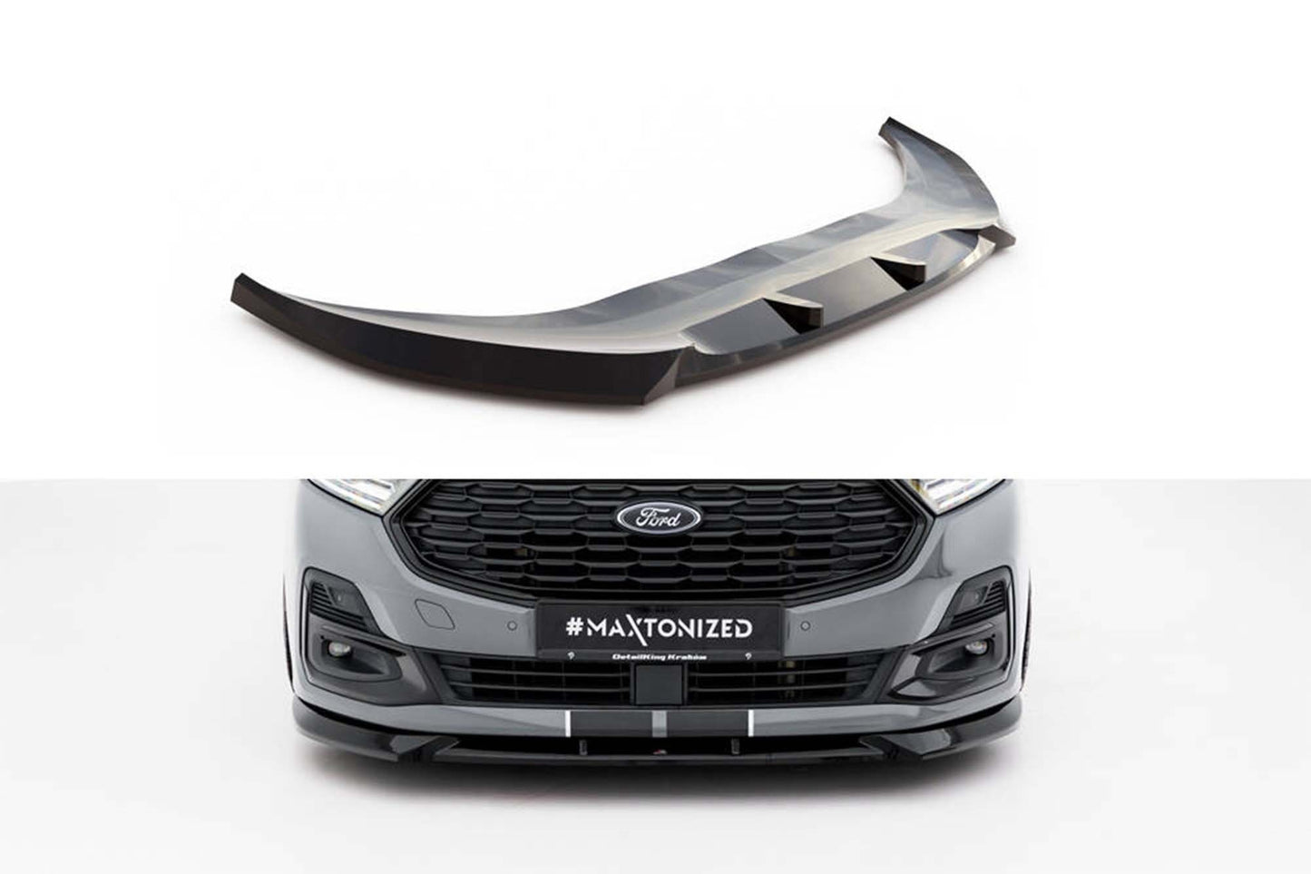 Maxton Design spoiler pentru bara fata Ford Transit Connect dupa 2024, negru lucios